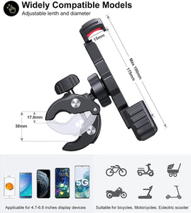 Venom Heavy-Duty Phone Holder | Fits all 50cc-250cc Motorcycles