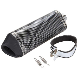 Carbon Fiber 38mm Motorcycle Scooter Exhaust Muffler Pipe W/ Movable Silencer