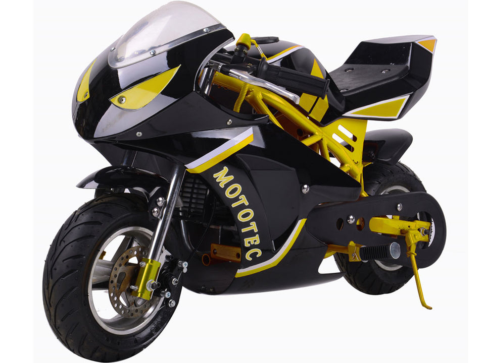 Mototec GT 49cc pocket bike - yellow