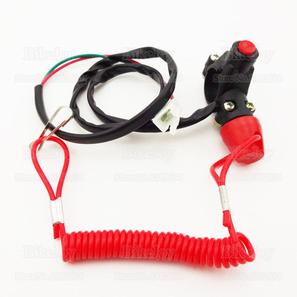 Safety Tether Engine Stop Kill Switch Push Button For Mini Dirt ATV Quad Pocket Bike Motorcycle - Venom Motorsports